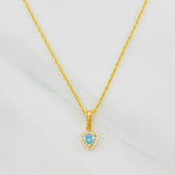 Set Cadena Lazo + Dije Halo Corazon / 1.95g / 20 in Oro Amarillo 18K