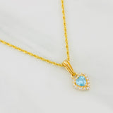 Set Cadena Lazo + Dije Halo Corazon / 1.85g / 18 in Oro Amarillo 18K