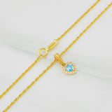 Set Cadena Lazo + Dije Halo Corazon / 1.95g / 20 in Oro Amarillo 18K