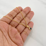 Set Cadena Lazo + Dije Halo Corazon / 1.85g / 18 in Oro Amarillo 18K