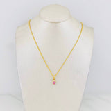 Set Cadena Lazo + Dije Halo Corazon / 1.8g / 18 in Oro Amarillo 18K