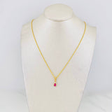 Rope Chain Set + Tear Drop Halo Pendant / 1.6g / 18 in Yellow Gold 18K