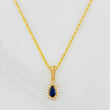 Rope Chain Set + Tear Drop Halo Pendant / 1.7g / 20 in 18K Yellow Gold