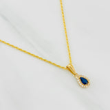 Rope Chain Set + Tear Drop Halo Pendant / 1.7g / 20 in 18K Yellow Gold