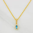 Set Cadena Lazo + Dije Halo Lagrima / 1.75g / 20 in Oro Amarillo 18K