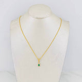 Rope Chain Set + Tear Drop Halo Pendant / 1.6g / 18 in Yellow Gold 18K