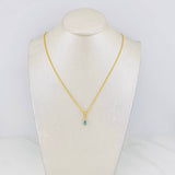 Rope Chain Set + Tear Drop Halo Pendant / 1.65g / 18 in Yellow Gold 18K