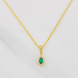 Rope Chain Set + Tear Drop Halo Pendant / 1.6g / 18 in Yellow Gold 18K