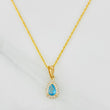Set Rope Chain + Tear Halo Pendant / 2.1g / 20 in 18K Yellow Gold