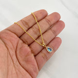 Rope Chain Set + Tear Drop Halo Pendant / 1.95g / 18 in Yellow Gold 18K