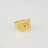 Anillo Cristo 1.9g / T3 1/4 Dos Oros Amarillo Rosa 18K