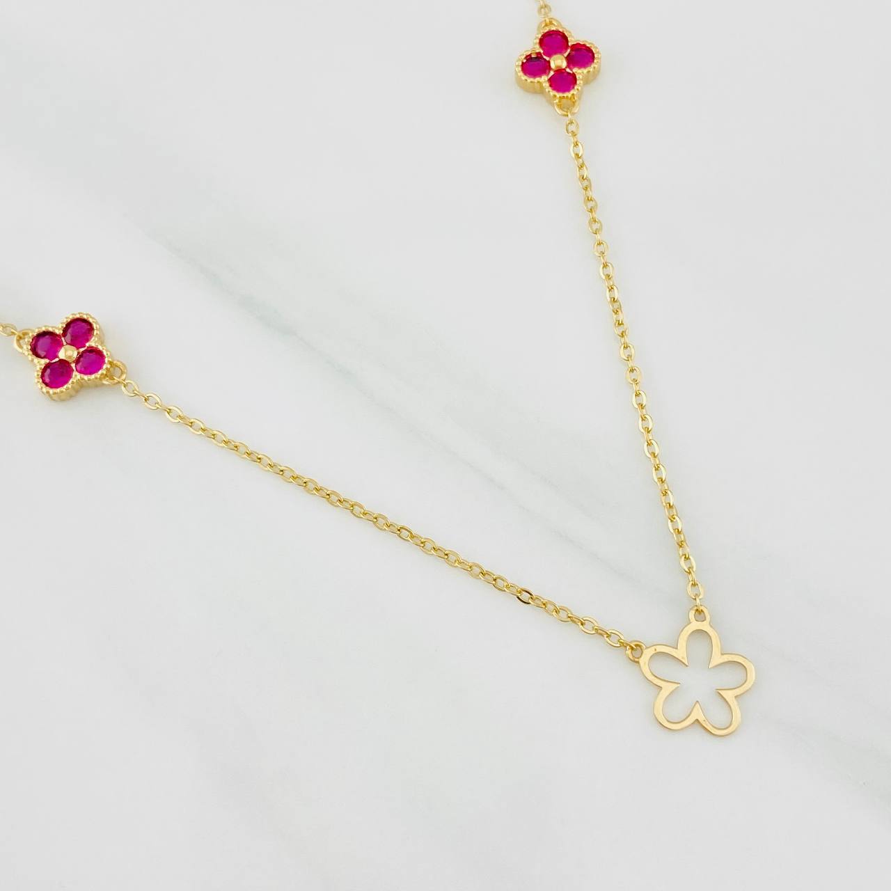 Cadena Aro Seguido Flor 4.65g / 20 in / 1.4mm Oro Amarillo 18K