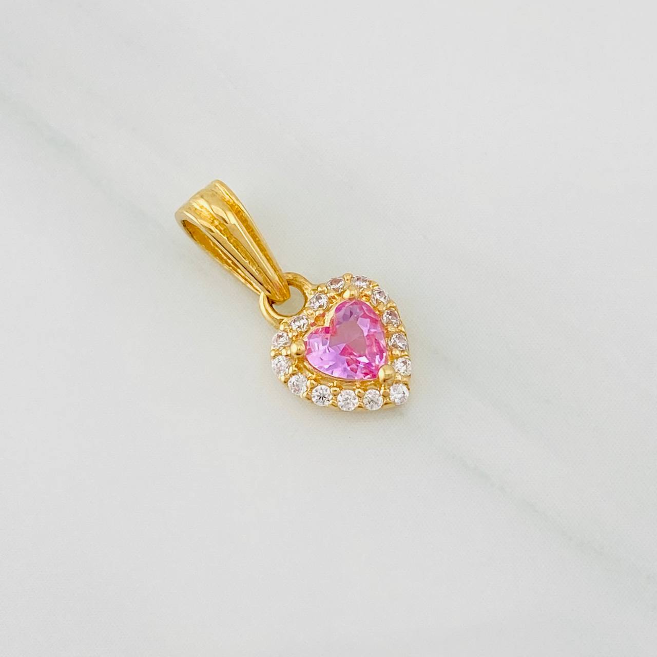 Dije Halo Corazón 0.85g / 1/2 in Oro Amarillo 18K