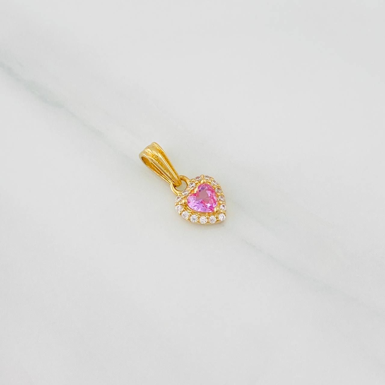 Dije Halo Corazón 0.85g / 1/2 in Oro Amarillo 18K