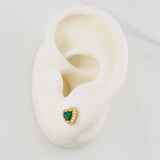 Topos Halo Corazón 1.55g / in / 7mm Oro Amarillo 18K