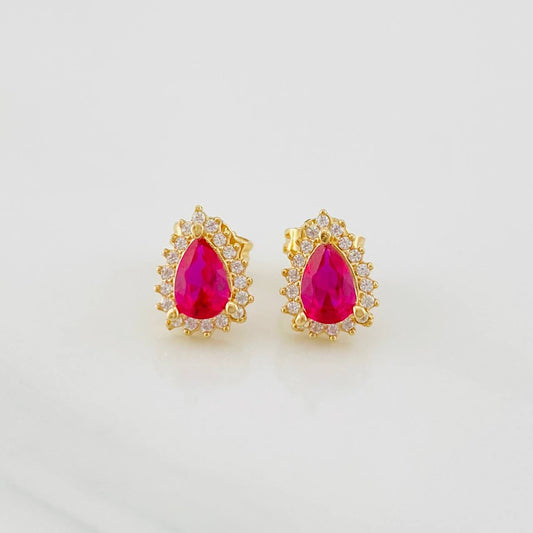 Stud Earrings Halo Drop 2.15g / in / 9.92mm Yellow Gold 18K