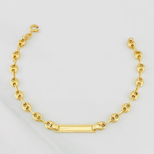Pulso Bebé GC Placa Rectangular Trenzada 1.8g / 1 1/4 in / 1.8mm Oro Amarillo 18K