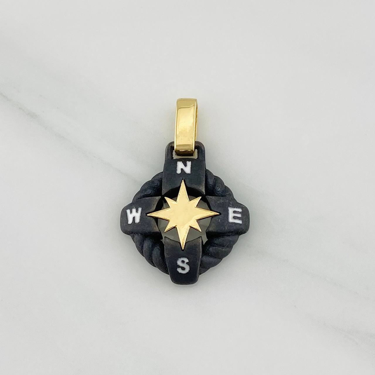 Pendant Compass 2.3g / 1 in Yellow Gold 18K