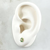 Stud Earrings Septima Flor 1gr / Esmeraldas 22pts Diamante 1pts Oro Amarillo 18K (Jewel)