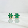 Stud Earrings Flor Driada 2.2gr / Esmeraldas 58pts Yellow Gold 18K (Jewel)