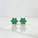Stud Earrings Flor Driada 2.2gr / Esmeraldas 58pts Yellow Gold 18K (Jewel)