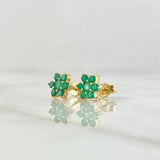 Stud Earrings Flor Driada 2.2gr / Esmeraldas 58pts Yellow Gold 18K (Jewel)