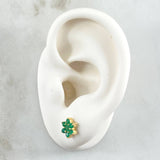 Stud Earrings Flor Driada 2.2gr / Esmeraldas 58pts Yellow Gold 18K (Jewel)