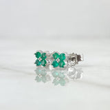 Topos Flor  1.2gr / Esmeraldas 26pts Oro Blanco 18K (Joya)