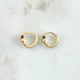 Hoop Earrings Star-shaped 2.3gr / 1cm / Emeralds 21pts 18K Yellow Gold (Jewel) ©