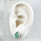 Stud Earrings Trébol VCyA 3.05gr / 9.1mm Emeralds 67pts 18K White Gold (Jewel) ©