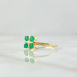 Grid Flower Ring 1.55gr / Size 6 3/4 / Emeralds 35pts 18K Yellow Gold (Jewel) ©