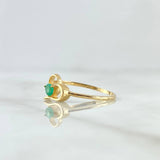 Empty Heart Ring Emerald 12pts 1.5gr / Size 8 / 18K Yellow Gold ©