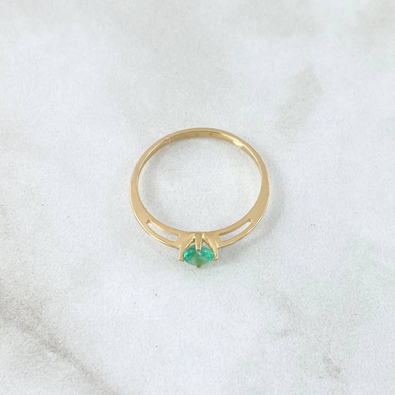 Solitaire Solitaire Bridge 1.35gr / Size 7 3/4 / Emerald 31pts 18K Yellow Gold (Jewel) ©