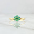 Dryad Flower Ring 1.35gr / Size 7 1/4 / Emeralds 7pts 18K Yellow Gold (Jewel)