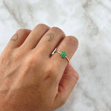 Dryad Flower Ring 1.35gr / Size 7 1/4 / Emeralds 7pts 18K Yellow Gold (Jewel)