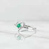 Empty Heart Ring 1.4gr / T7 / Emerald 12pts 18K White Gold (Jewel)