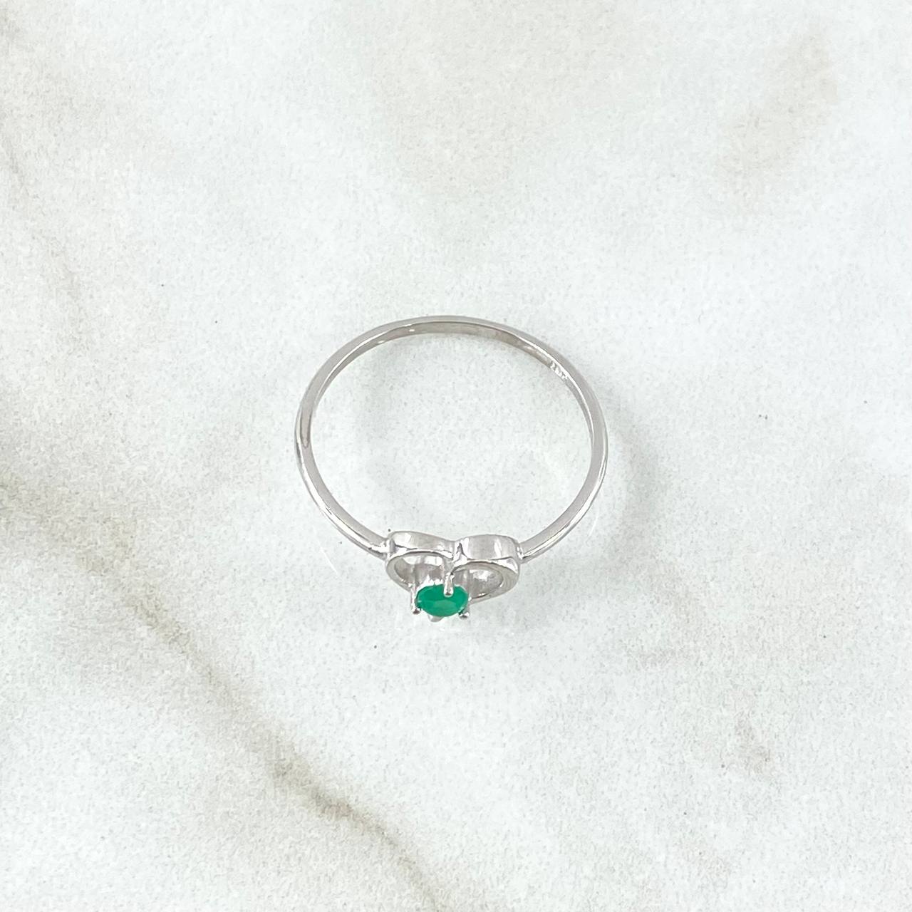 Empty Heart Ring 1.4gr / T7 / Emerald 12pts 18K White Gold (Jewel)