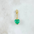 Pendant Heart Hanging on Chains 2gr / 2.5cm / Emeralds 2.29 Qts Diamonds 13pts 18K Yellow Gold (Jewel) ©
