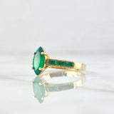 Ring Solitaire Rhombic Channel 3.45gr / Size 7 1/4 / Emeralds 1.05 Qts 18K Yellow Gold (Jewel) ©