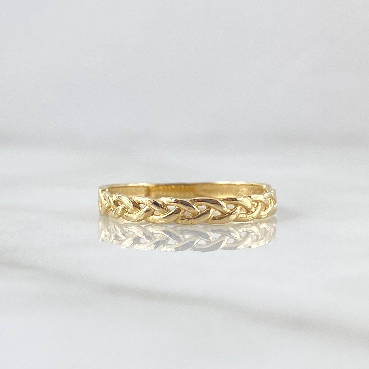 Anillo Trenzado 1.3gr / T6 / Liso Oro Amarillo 18K