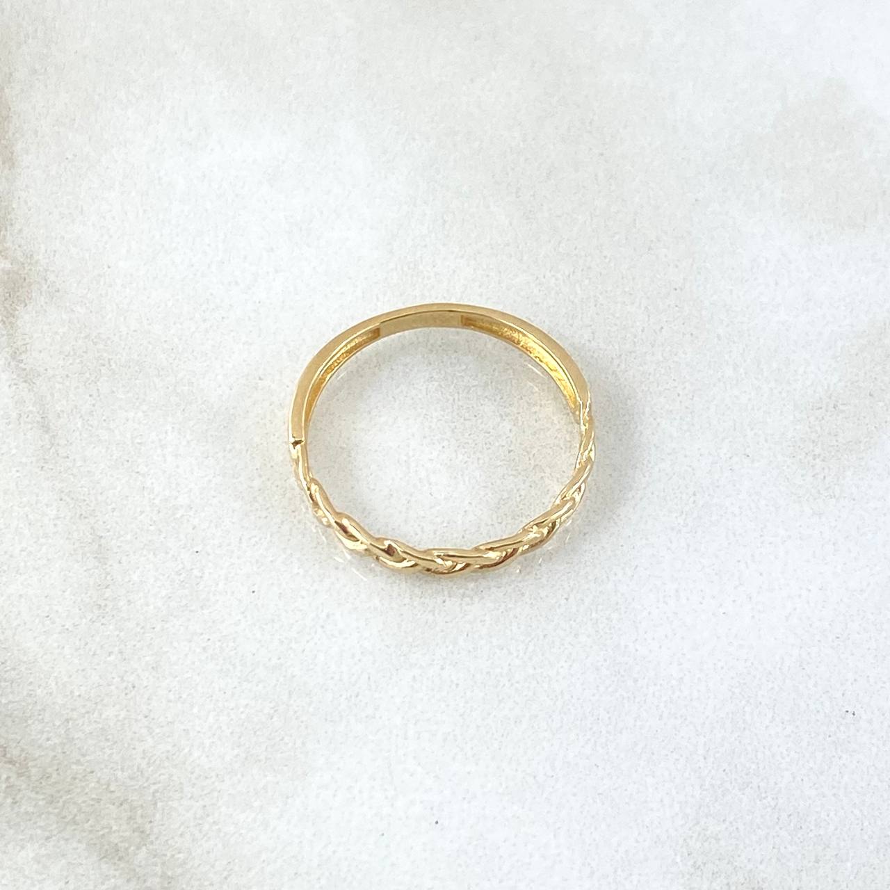 Anillo Trenzado 1.3gr / T6 / Liso Oro Amarillo 18K