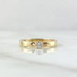 Anillo Solitario Liso Grueso 2gr / T6 1/4 / Circon Blanco Oro Amarillo 18K