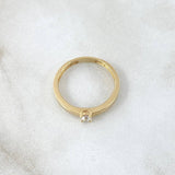 Anillo Solitario Liso Grueso 2gr / T6 1/4 / Circon Blanco Oro Amarillo 18K