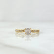 Olive Tips Ring 1.35gr / Size 4 1/4 / White Zircons 18K Yellow Gold