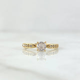 Olive Tips Ring 1.35gr / Size 4 1/4 / White Zircons 18K Yellow Gold