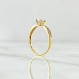 Olive Tips Ring 1.35gr / Size 4 1/4 / White Zircons 18K Yellow Gold