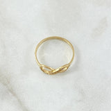 Half Infinity Ring 1.5gr / Size 6 3/4 / White Zirconia 18K Gold