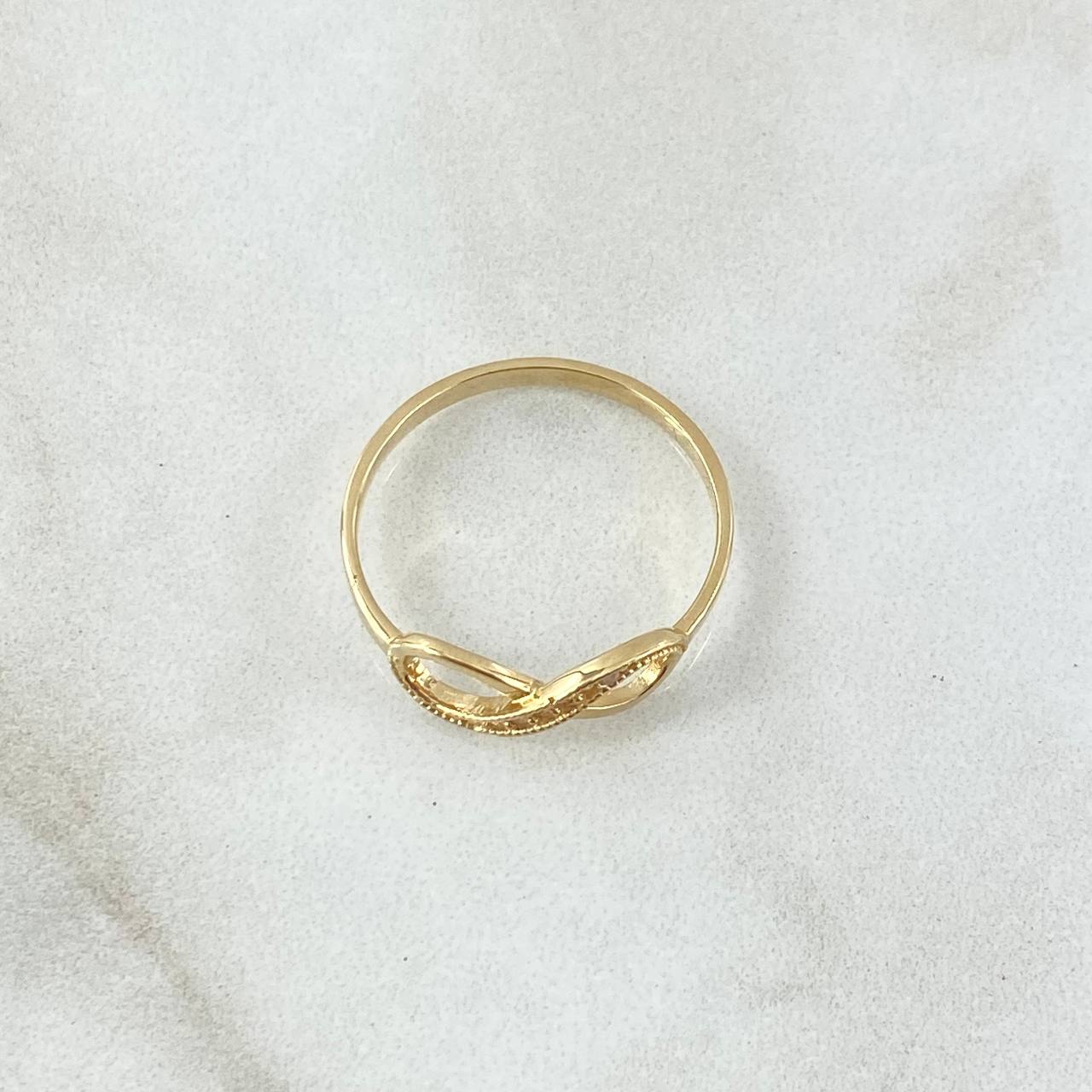 Half Infinity Ring 1.5gr / T6 3/4 / White Zircons 18K Yellow Gold