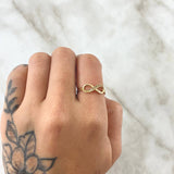 Half Infinity Ring 1.5gr / Size 6 3/4 / White Zirconia 18K Gold