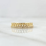 Anillo Cubano Churumbela 1.7gr / T5 1/4 / Circones Blancos Oro Amarillo 18K